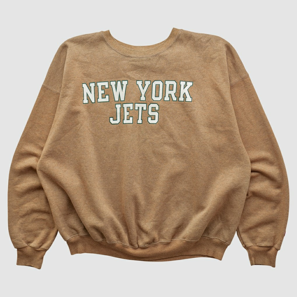 New York Jets Champion 2000s Pullover Sweatshirt - Tan Pullover