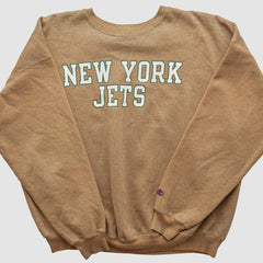 New York Jets Champion 2000s Pullover Sweatshirt - Tan Pullover