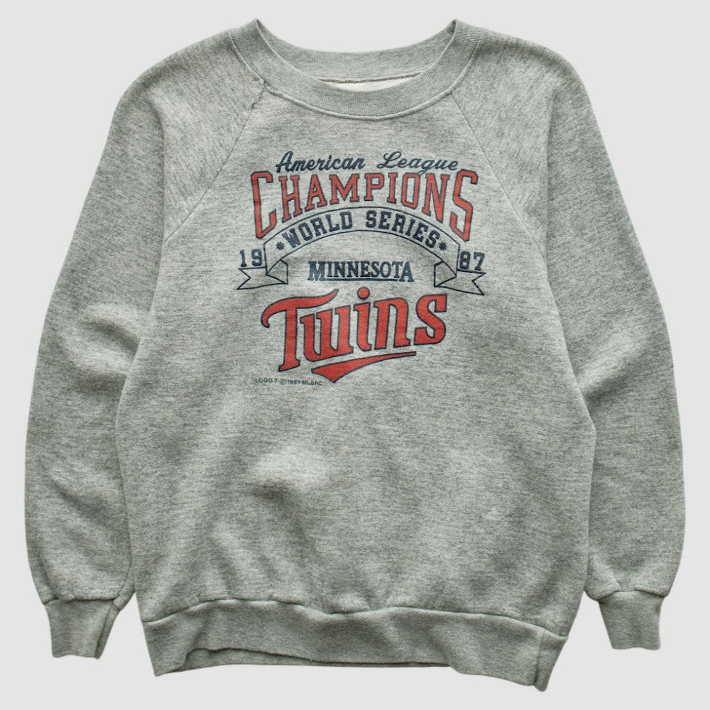Minnesota Twins 1987 Pullover Sweatshirt - Heather Gray - XVintage Pullover