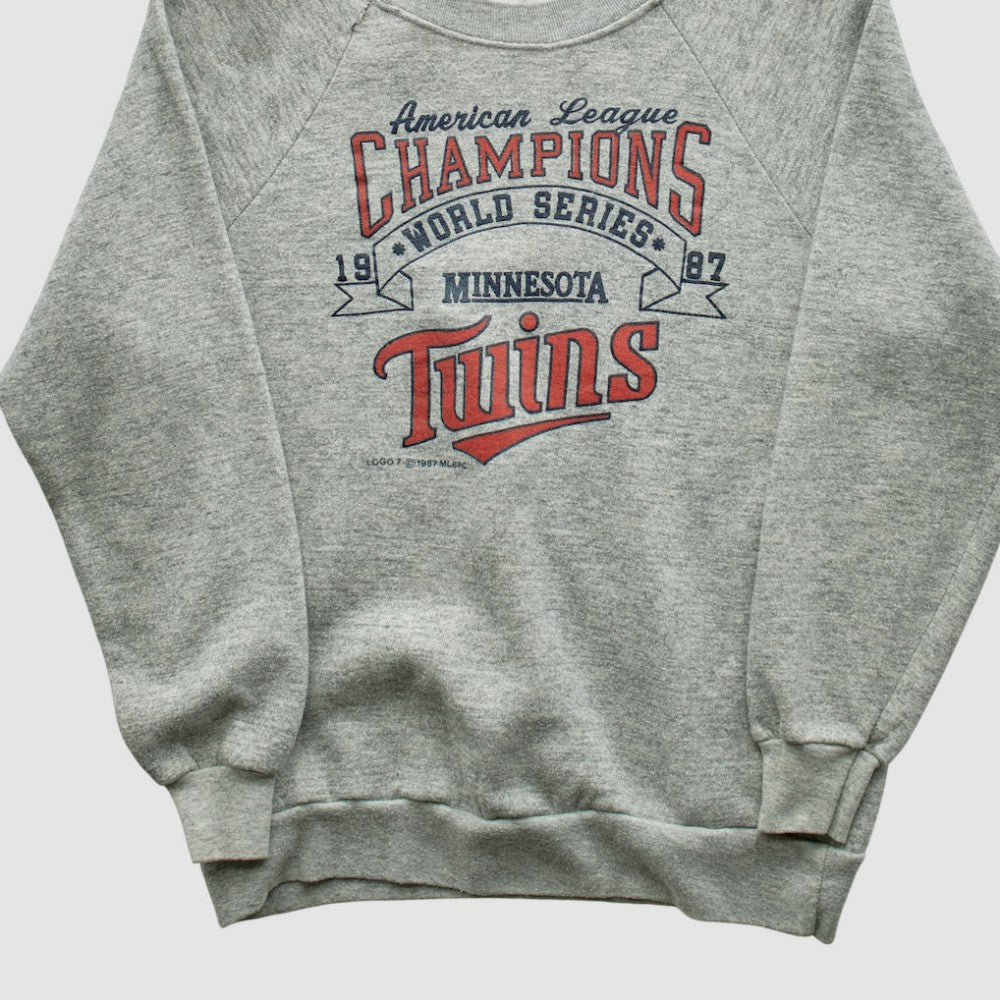 Minnesota Twins 1987 Pullover Sweatshirt - Heather Gray - XVintage Pullover