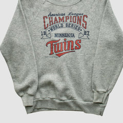 Minnesota Twins 1987 Pullover Sweatshirt - Heather Gray - XVintage Pullover