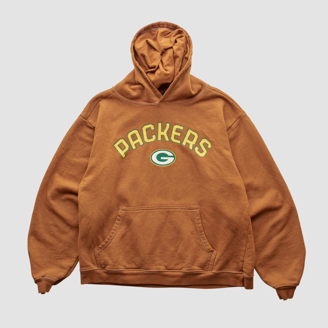 Green Bay Packers Reebok 2000s Hooded Pullover Sweatshirt - Brown Pullover