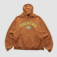 Green Bay Packers Reebok 2000s Hooded Pullover Sweatshirt - Brown Pullover