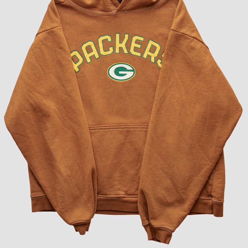 Green Bay Packers Reebok 2000s Hooded Pullover Sweatshirt - Brown Pullover