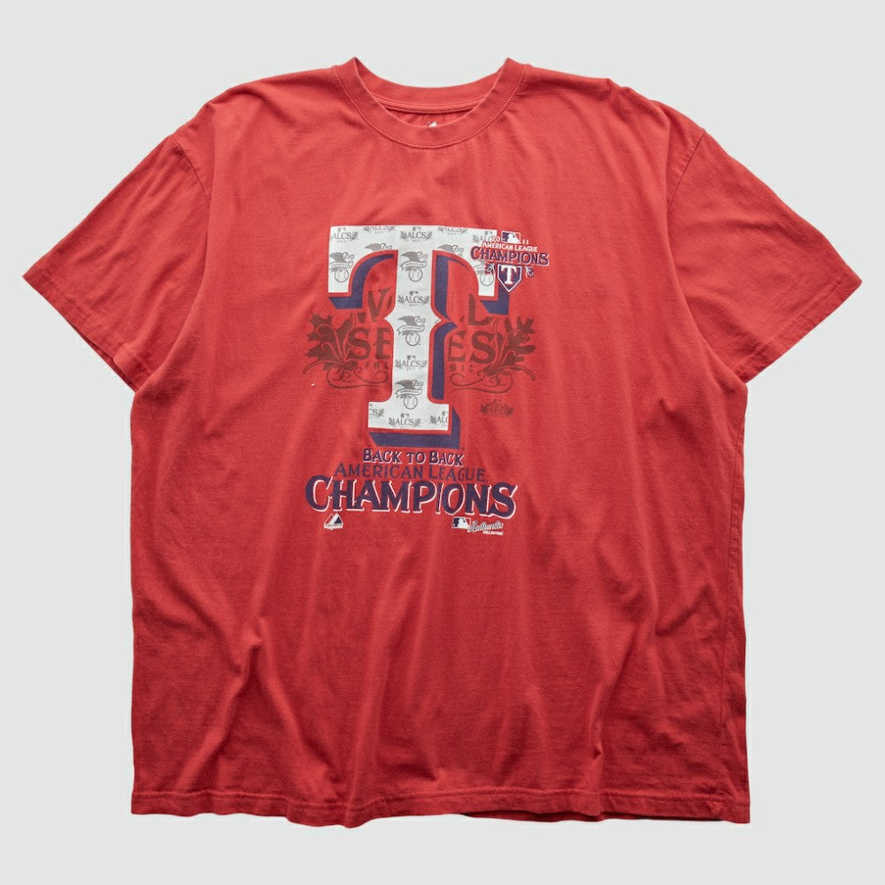 Texas Rangers Majestic 2011 T-shirt - Red - 4XVintage T-shirts