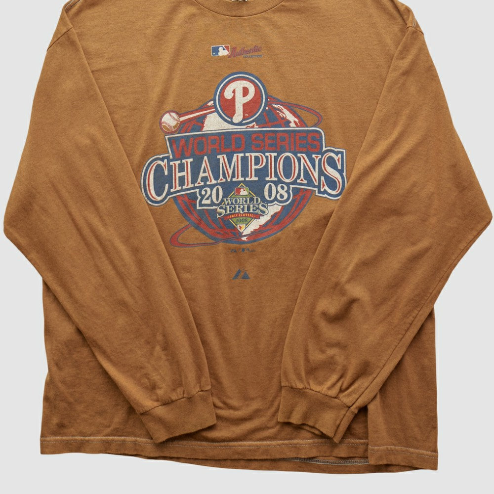 Philadelphia Phillies Alstyle 2008 Long Sleeve T-shirt - Tan - 2XVintage T-shirts