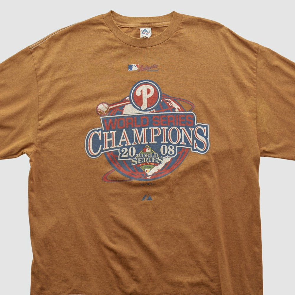 Philadelphia Phillies Alstyle 2008 Long Sleeve T-shirt - Tan - 2XVintage T-shirts