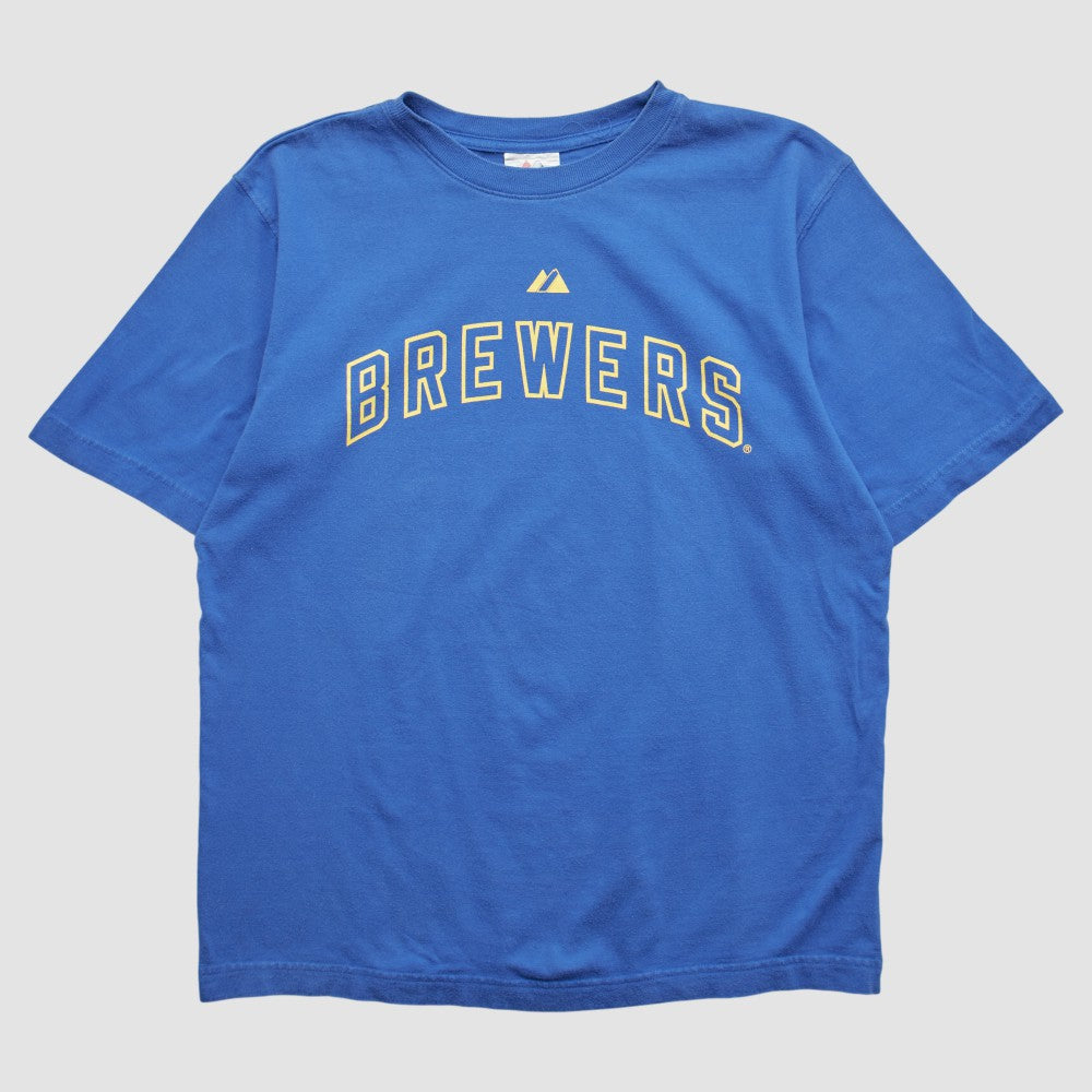 Milwaukee Brewers Majestic 2000s T-shirt - Blue - Vintage T-shirts