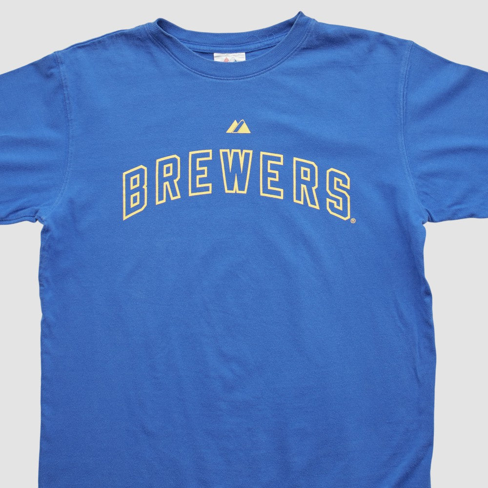 Milwaukee Brewers Majestic 2000s T-shirt - Blue - Vintage T-shirts