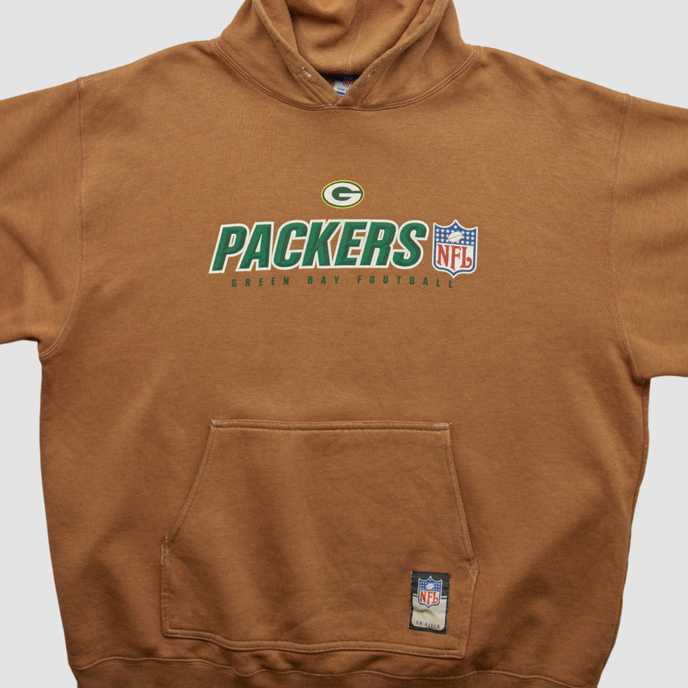 Green Bay Packers NFL 2000s Hooded Pullover Sweatshirt - Brown Pullover