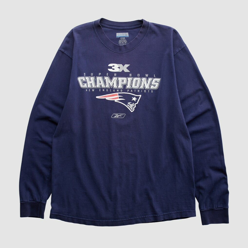 New England Patriots Reebok 2000s Long Sleeve T-shirt - Navy T-shirts