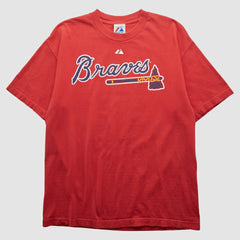 Atlanta Braves Majestic 2010 T-shirt - Red - Vintage T-shirts