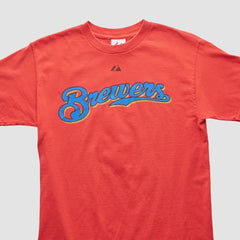 Milwaukee Brewers Majestic 2000s T-shirt - Red - Vintage T-shirts