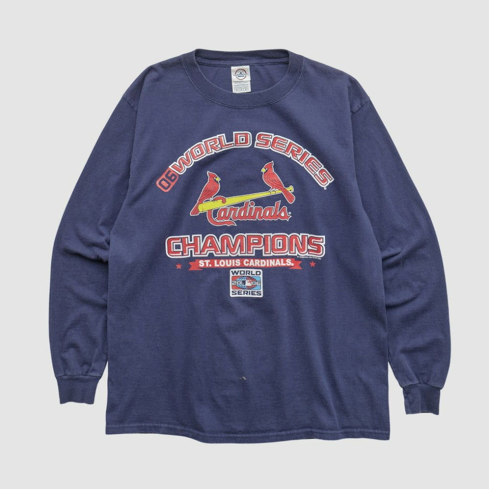 St. Louis Cardinals Delta 2006 Long Sleeve T-shirt - Navy - Vintage T-shirts