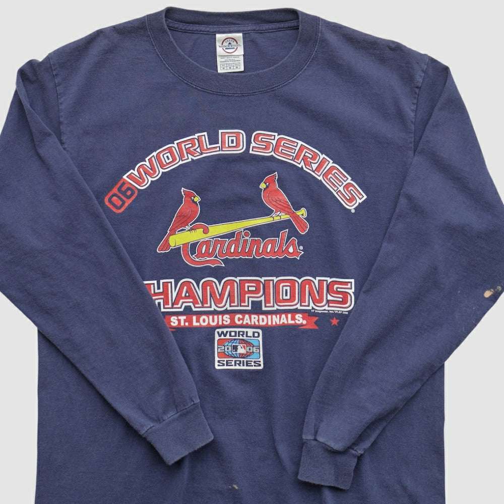 St. Louis Cardinals Delta 2006 Long Sleeve T-shirt - Navy - Vintage T-shirts