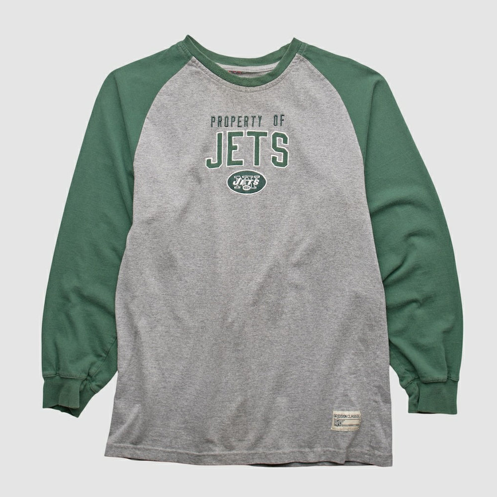 New York Jets NFL 2000s Long Sleeve T-shirt - Heather Gray T-shirts