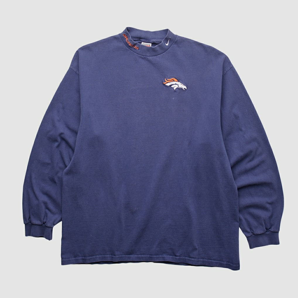Denver Broncos 90s Pullover Sweatshirt - Navy Pullover