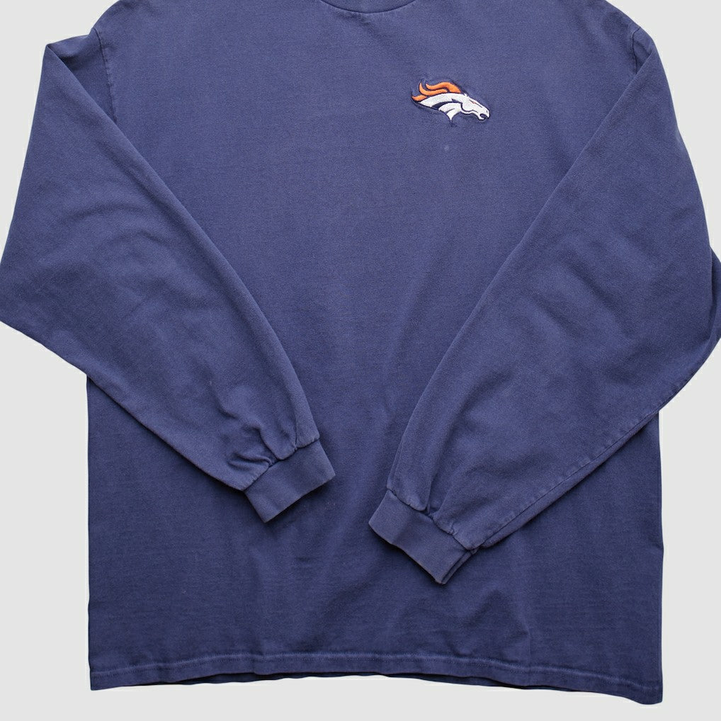Denver Broncos 90s Pullover Sweatshirt - Navy Pullover