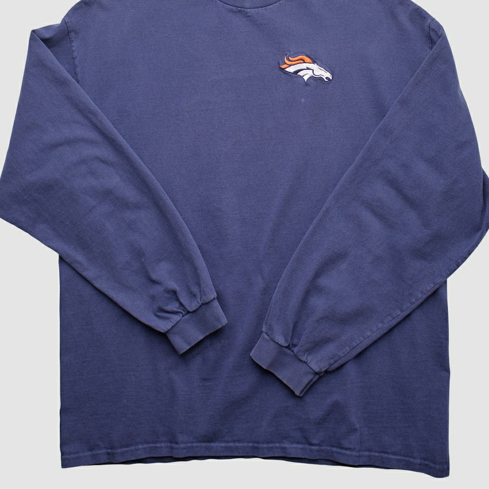 Denver Broncos 90s Pullover Sweatshirt - Navy Pullover