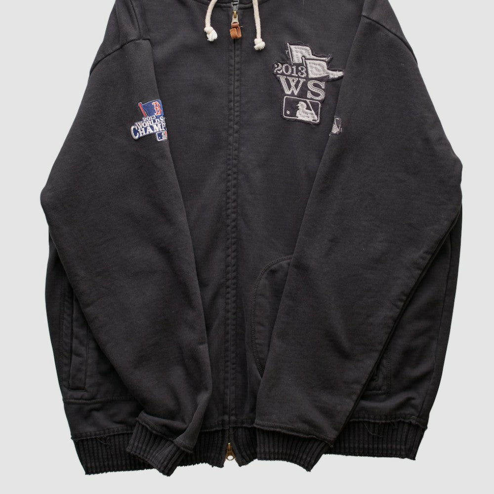 Boston Red Sox Majestic 2013 Hooded Full Zip Sweatshirt - Black - 2XVintage Sweatshirts