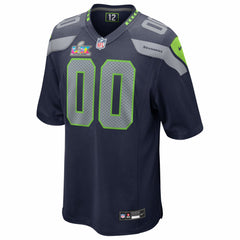 Seattle Seahawks Super Bowl LX Patch Custom Game Jersey - College Navy Jerseys