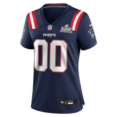 New England Patriots Women's Super Bowl LX Patch Custom Game Jersey - Navy Jerseys
