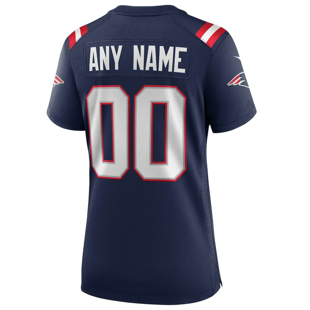New England Patriots Women's Super Bowl LX Patch Custom Game Jersey - Navy Jerseys