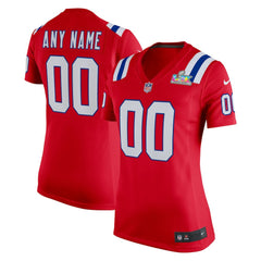 New England Patriots Women's Super Bowl LX Patch Custom Game Jersey - Red Jerseys