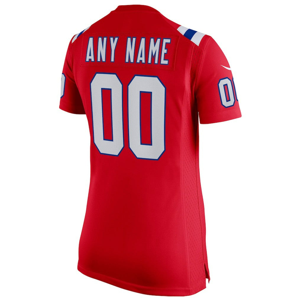 New England Patriots Women's Super Bowl LX Patch Custom Game Jersey - Red Jerseys