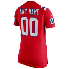 New England Patriots Women's Super Bowl LX Patch Custom Game Jersey - Red Jerseys