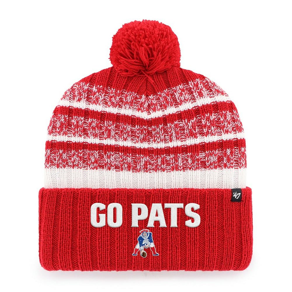 New England Patriots '47 Local Cuffed Knit Hat with Pom - Red Hats