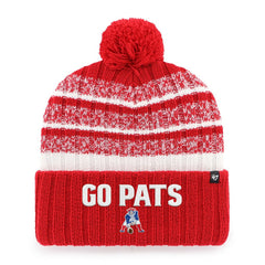 New England Patriots '47 Local Cuffed Knit Hat with Pom - Red Hats