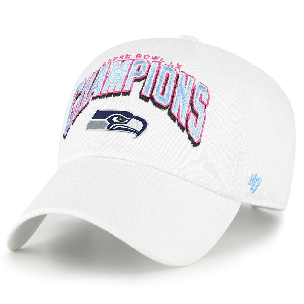Seattle Seahawks '47 Super Bowl LX Champions Side Patch Clean Up Adjustable Hat - White Hats