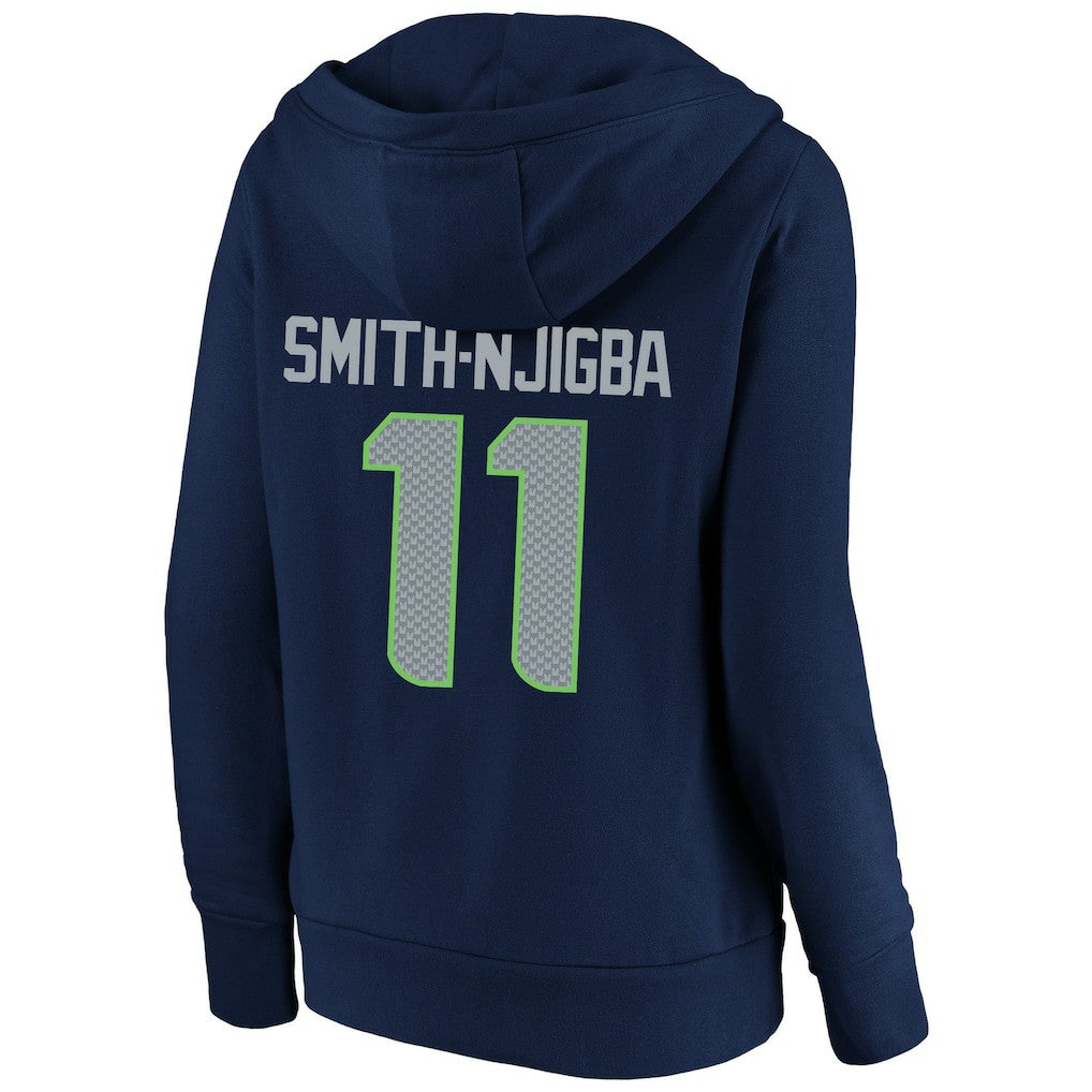 Jaxon Smith-Njigba Seattle Seahawks Women's Super Bowl LX Champions Plus Size Name & Number Fleece Hoodie - College Navy Hoodies