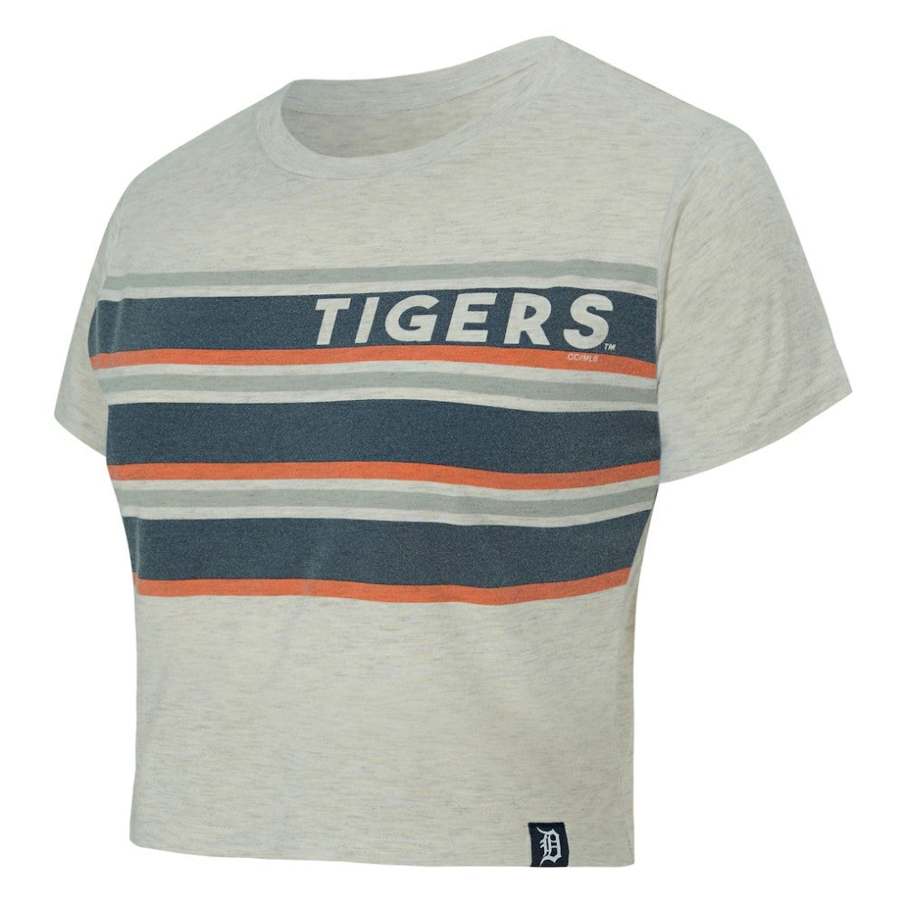 Detroit Tigers Concepts Sport Women's Birch Cropped T-Shirt - Cream T-shirts