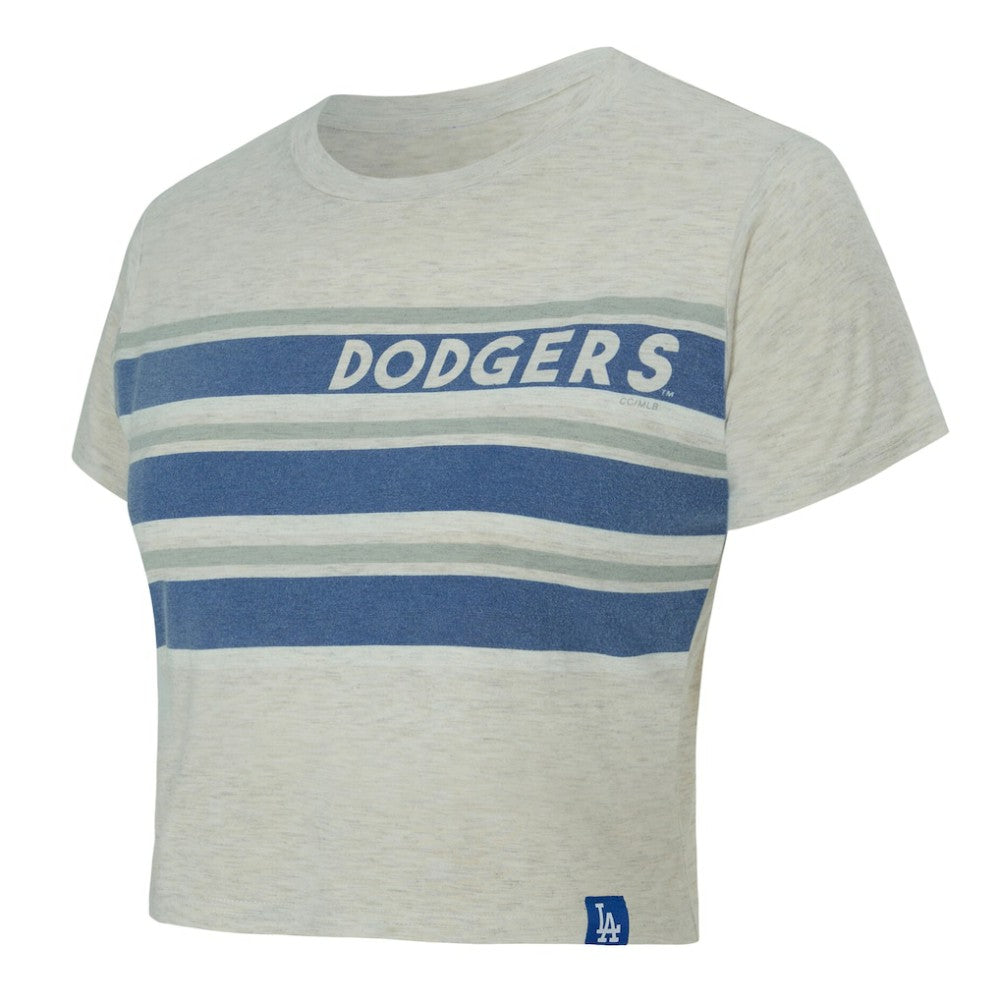 Los Angeles Dodgers Concepts Sport Women's Birch Cropped T-Shirt - Cream T-shirts