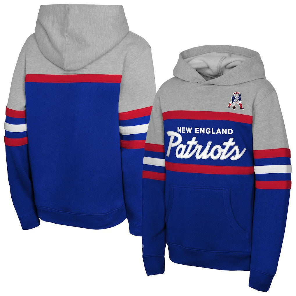 New England Patriots Throwback Head Coach Pullover Hoodie - Royal Hoodies