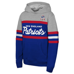 New England Patriots Throwback Head Coach Pullover Hoodie - Royal Hoodies