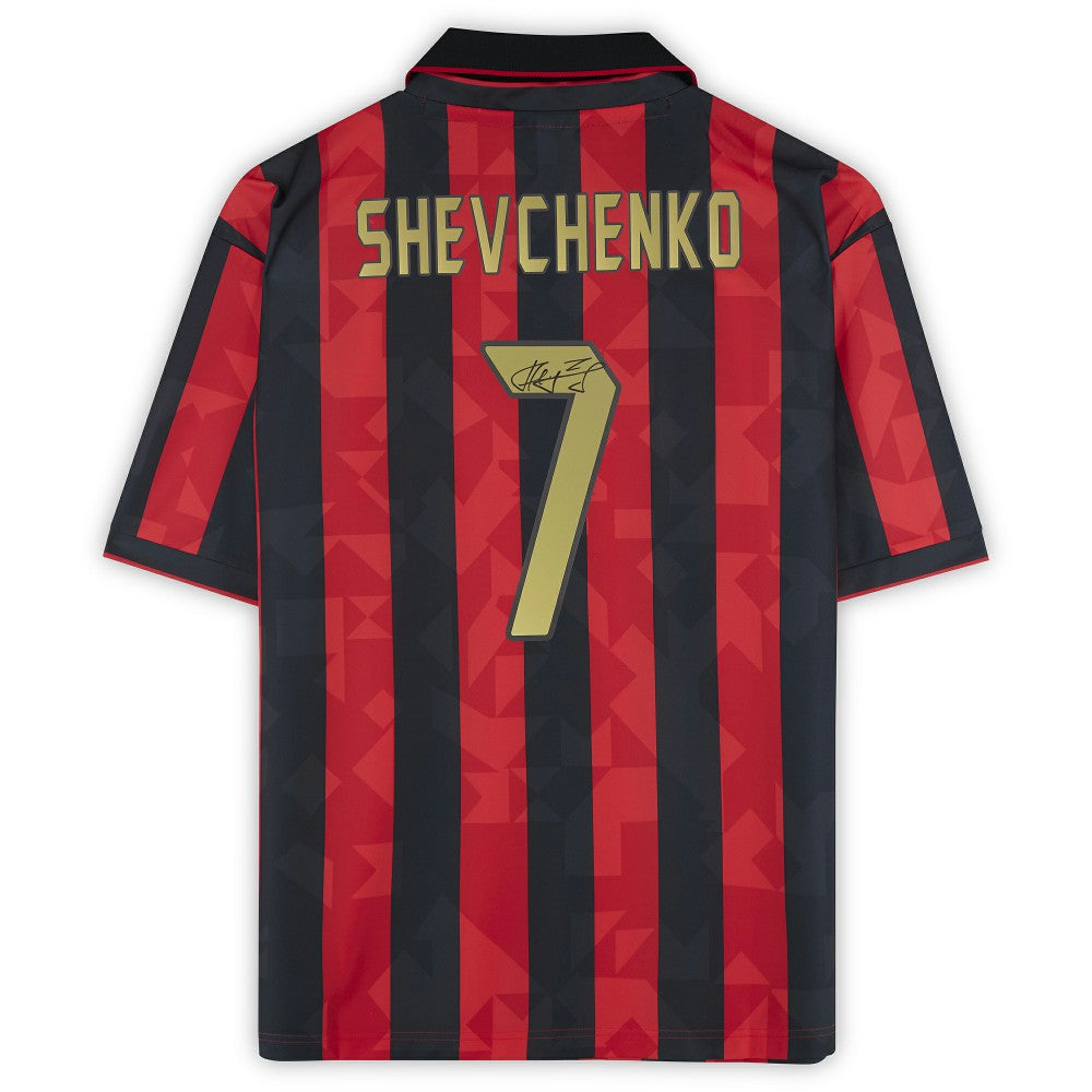 Andriy Shevchenko AC Milan Autographed 1994 Red/Black Home Jersey Icons