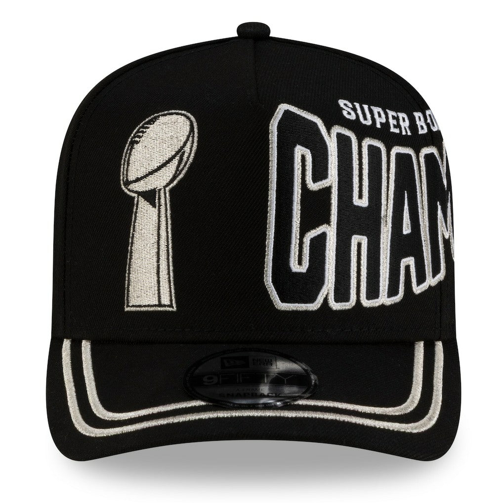 Seattle Seahawks New Era Super Bowl LX Champions Parade A-Frame 9FIFTY Snapback Hat - Black Hats