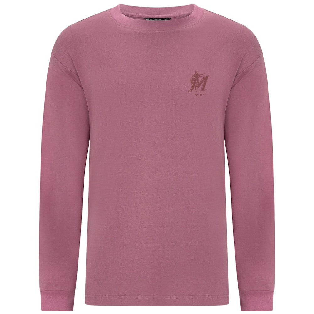 Miami Marlins Levelwear Bridal Rose Luxe Signature Long Sleeve T-Shirt - Pink T-shirts