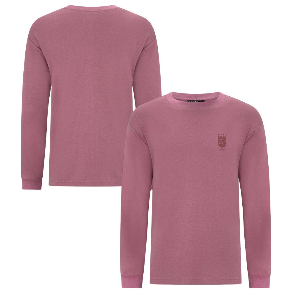 Kansas City Royals Levelwear Bridal Rose Luxe Signature Long Sleeve T-Shirt - Pink T-shirts