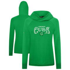 Chicago Cubs Levelwear Women's St. Patrick's Day Slender Raglan Hoodie - Green Hoodies
