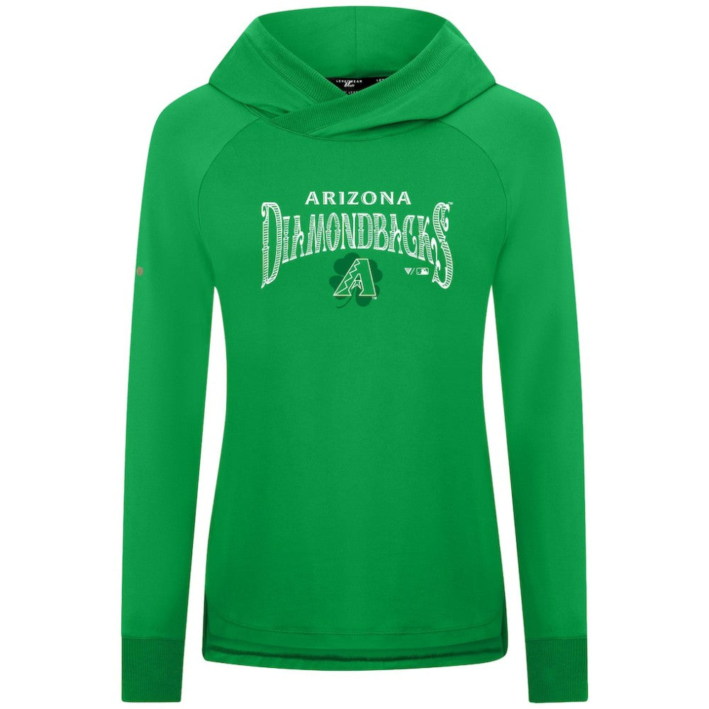 Arizona Diamondbacks Levelwear Women's St. Patrick's Day Slender Raglan Hoodie - Green Hoodies