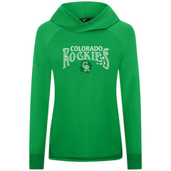 Colorado Rockies Levelwear Women's St. Patrick's Day Slender Raglan Hoodie - Green Hoodies
