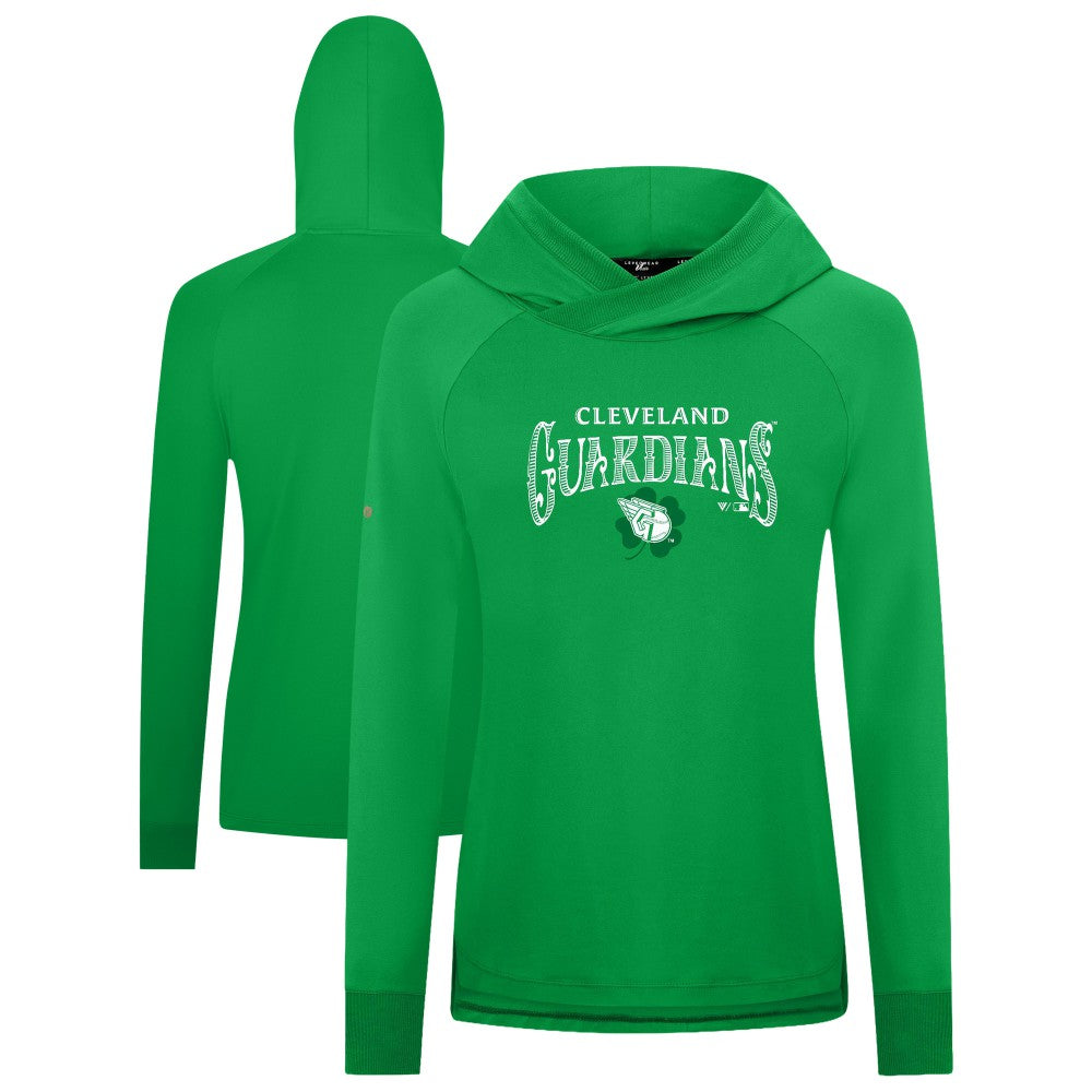 Cleveland Guardians Levelwear Women's St. Patrick's Day Slender Raglan Hoodie - Green Hoodies