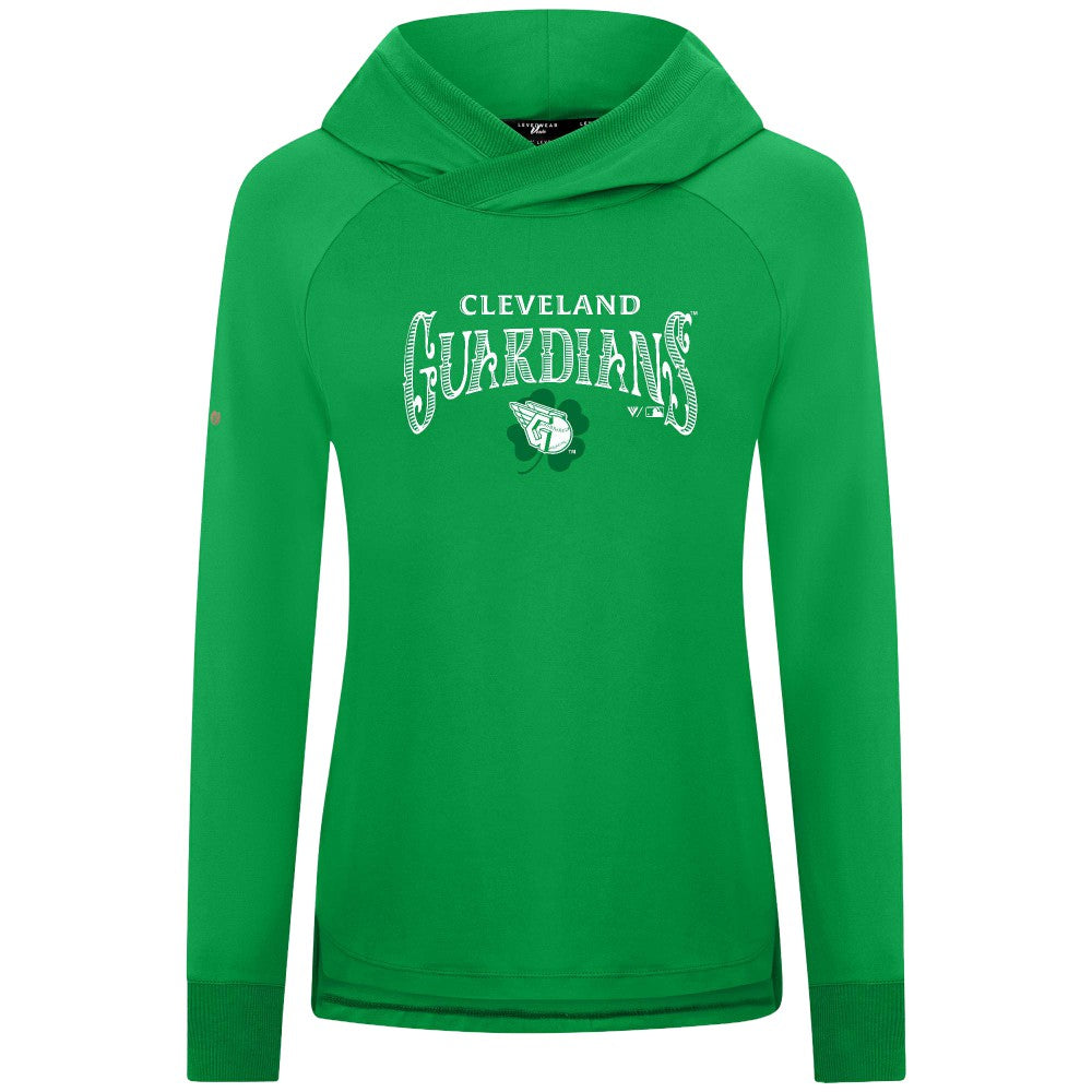 Cleveland Guardians Levelwear Women's St. Patrick's Day Slender Raglan Hoodie - Green Hoodies