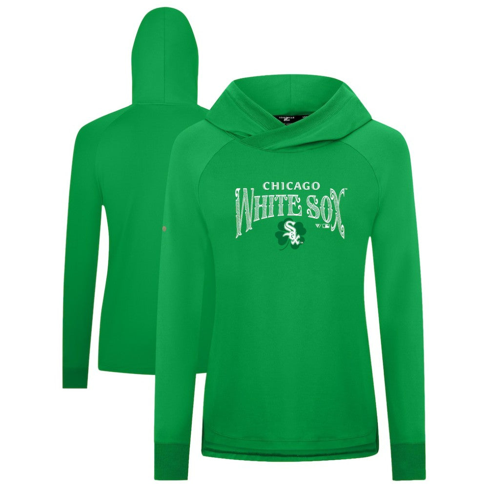 Chicago White Sox Levelwear Women's St. Patrick's Day Slender Raglan Hoodie - Green Hoodies