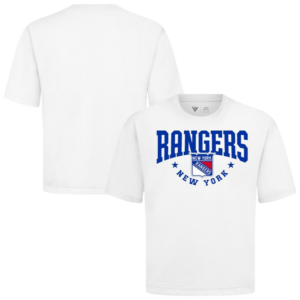 New York Rangers Levelwear Luxe Signature Knit T-Shirt - White | US 203844148