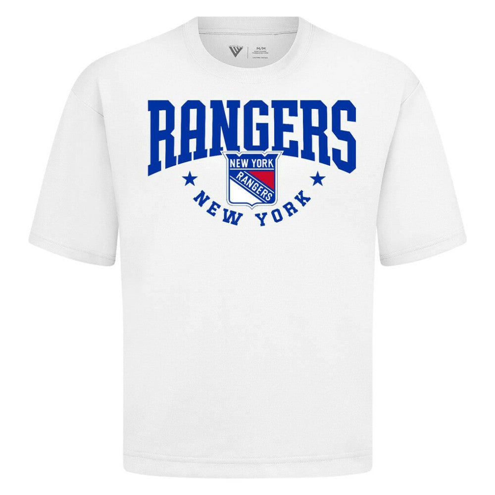 New York Rangers Levelwear Luxe Signature Knit T-Shirt - White | US 203844148